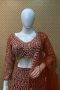 Designer Heavy Embroidered Bridal Lehenga Set – VX2729 (Rust Orange)